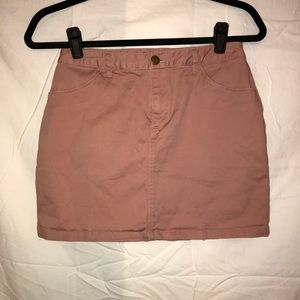Pink Denim Skirt